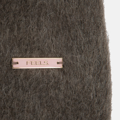 ALPACA ZIP UP HOODIE BROWN