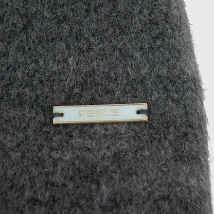 ALPACA ZIP UP HOODIE GRAY