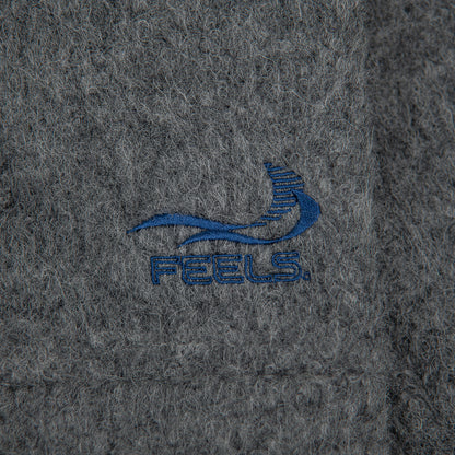 ALPACA ZIP UP HOODIE GRAY